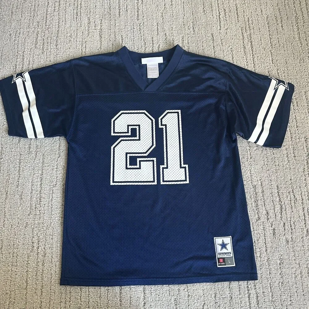 Dallas Cowboys Authentic Ezekiel Elliott #21‎ Size Youth Large Game Jersey Blue